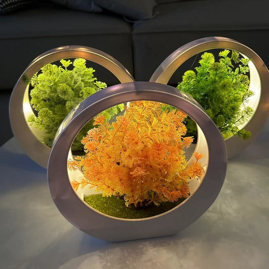 Artificial Bonsai Tree with Fairy Lights in Circular/Orb Display