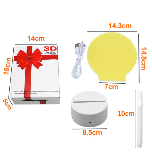 Customizable LED Message Board Night Light with Erasable Pen