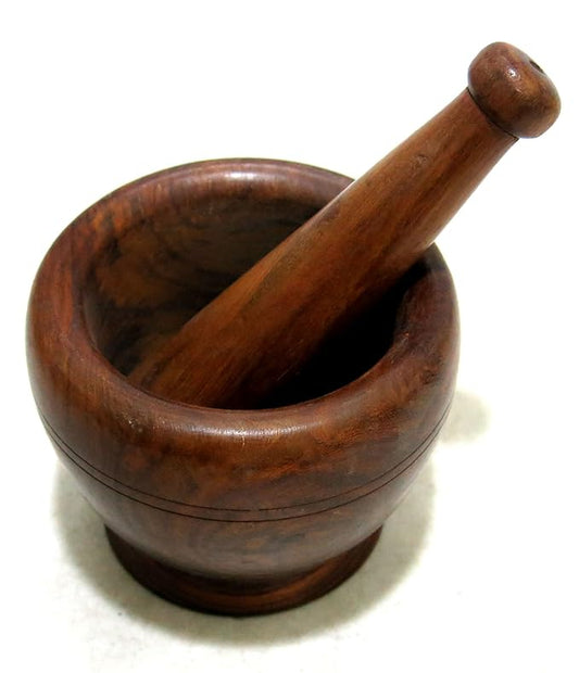 Mortal and Pestle Set,Mixer and Grinder For Kitchen, wood