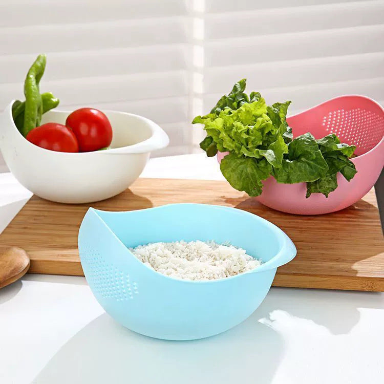 Multi Functional Plastic Rice Washing Basket, Vegetable Fruit Strainer
