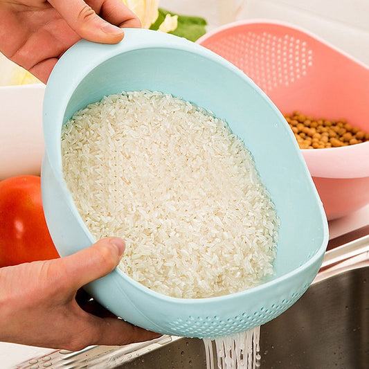 Multi Functional Plastic Rice Washing Basket, Vegetable Fruit Strainer