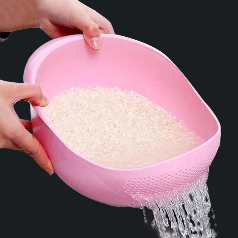 Multi Functional Plastic Rice Washing Basket, Vegetable Fruit Strainer