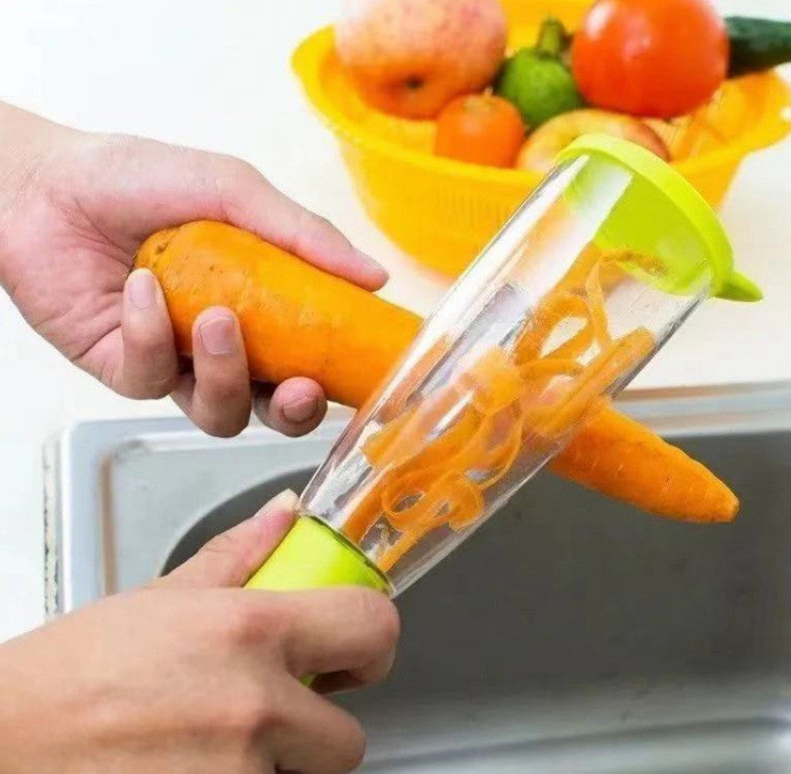 Smart Multi functional Vegetable/Fruit Peeler for Kitchen with Containers, Stainless Steel Blade