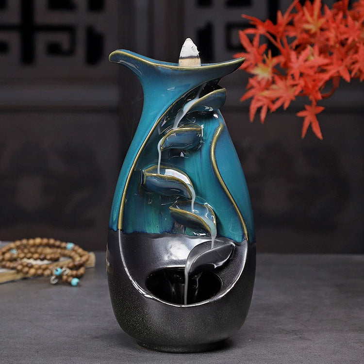 Ceramic Waterfall Backflow Incense Burner.