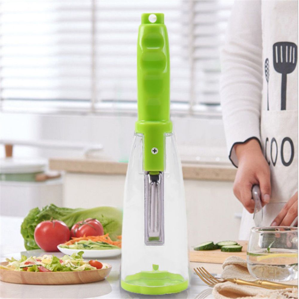 Smart Multi functional Vegetable/Fruit Peeler for Kitchen with Containers, Stainless Steel Blade